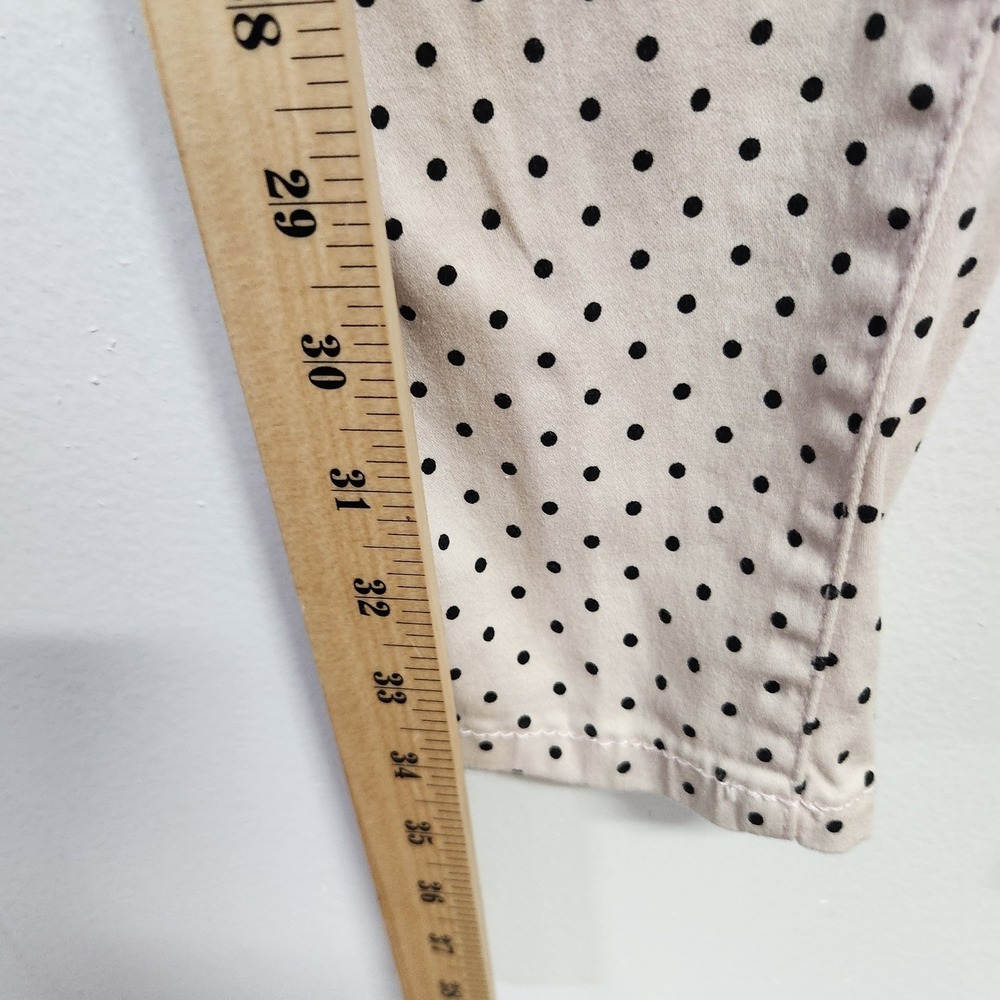 Forever 21 Pants Girls 11/12 Pink Black Polka Dot Skinny Stretch Youth Cotton - Picture 9 of 10